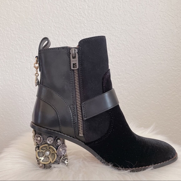 Coach moto boot with tearose in black - Picture 5 of 9